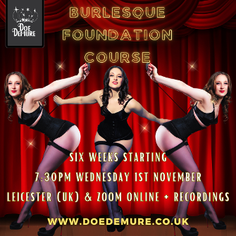 Burlesque classes in Leicester and online with Doe Demure