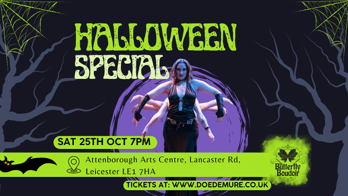 Butterfly Boudoir Burlesque and Bellydance Halloween show in Leicester